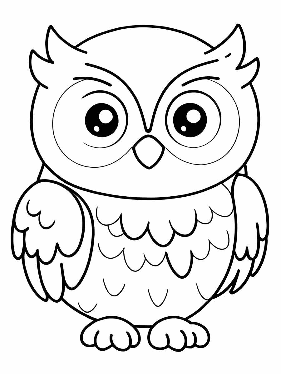 Baby Owl Coloring Page