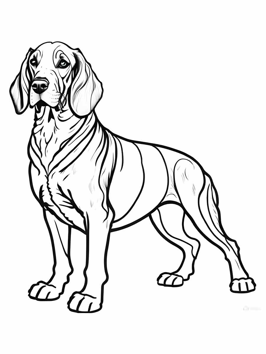 Bloodhound médio para colorir