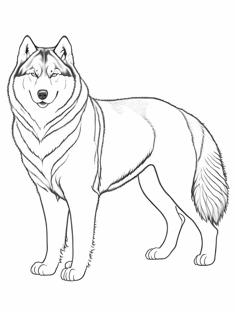 Cachorro para colorir Malamute do Alasca forte