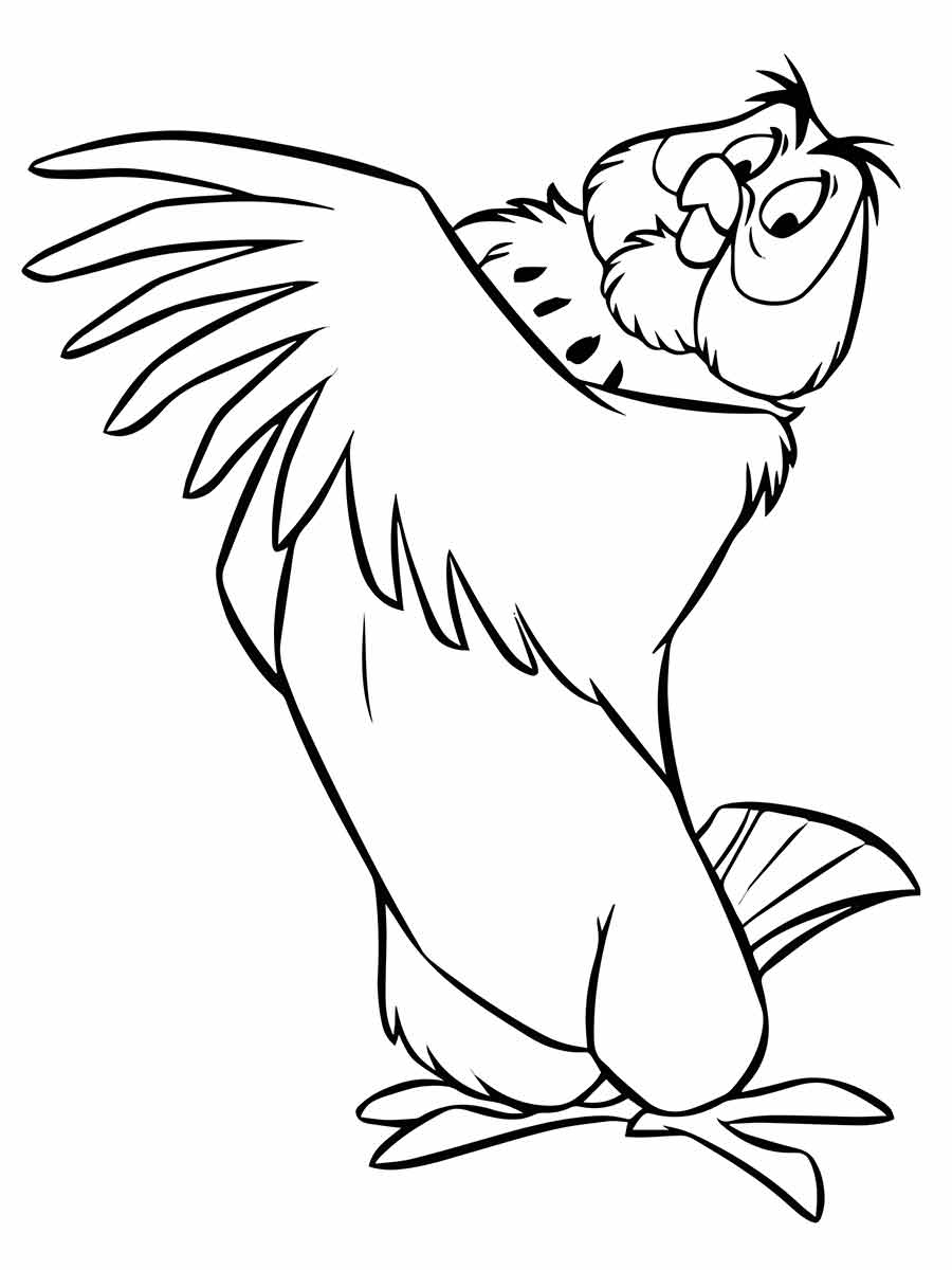 Cartoon Bird with Open Wings Coloring Page