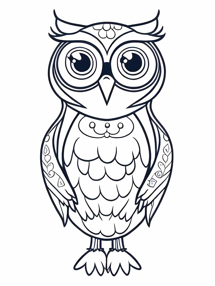 Cute Owl Coloring Page to Print