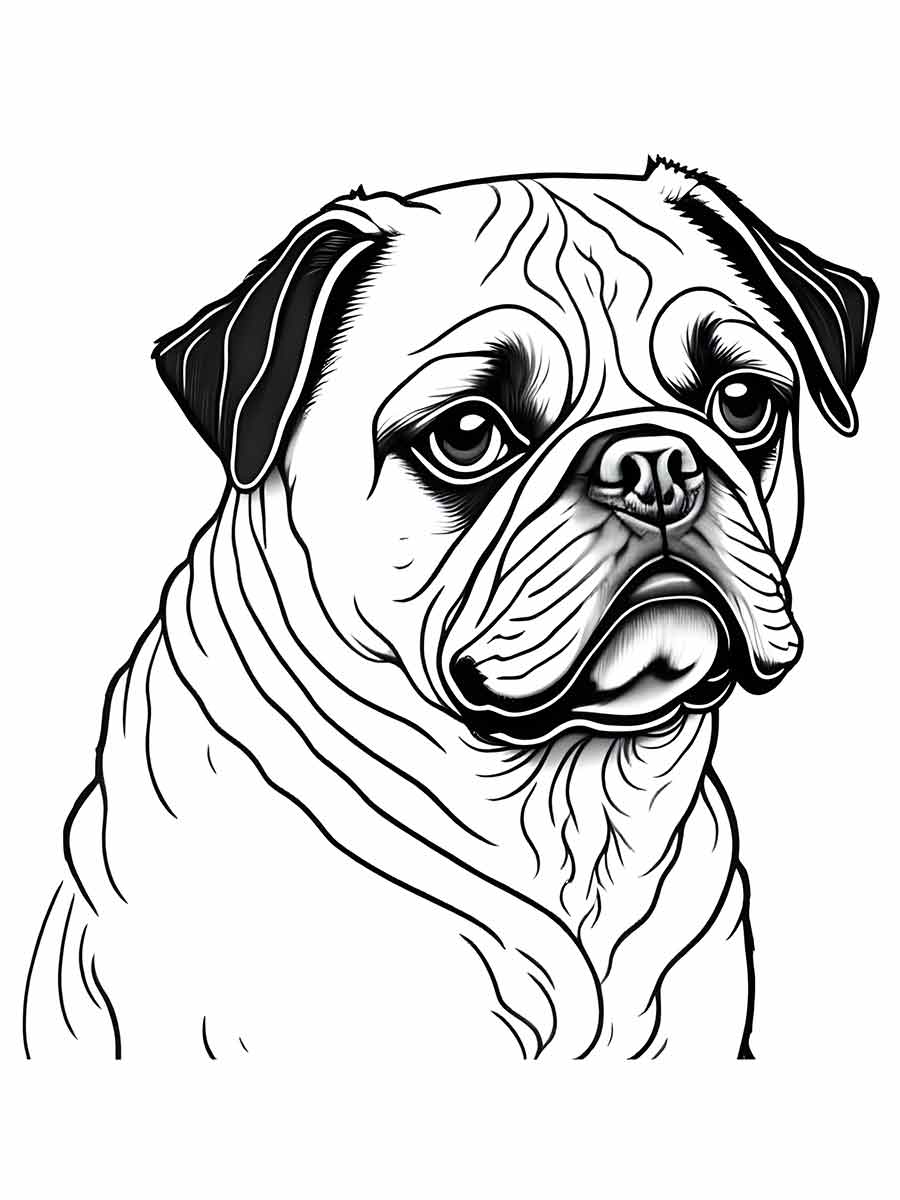 Desenho de um cachorro Bulldog para colorir