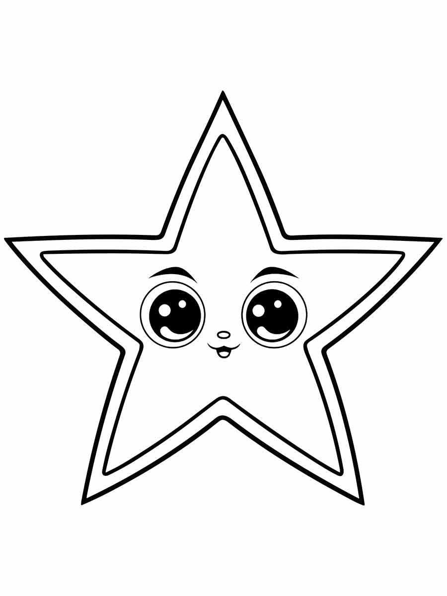 Desenho de estrela para colorir e imprimir