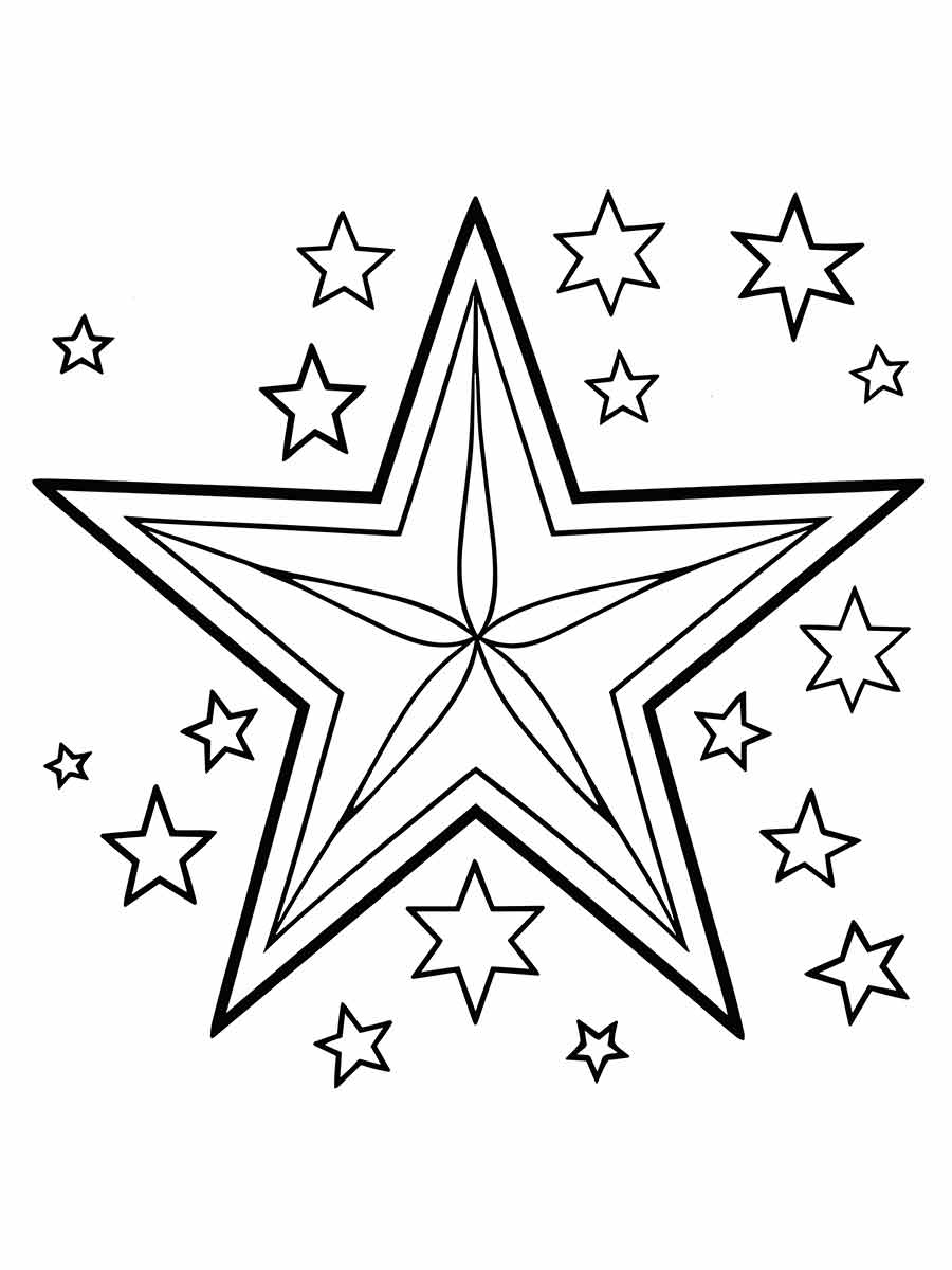 86 desenhos de estrelas para colorir