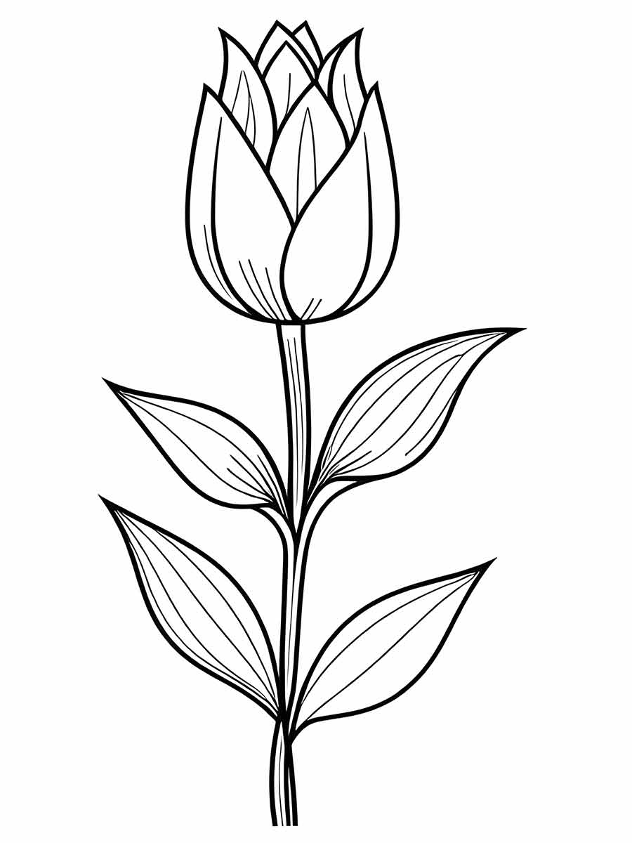 Desenho de uma pequena flor para colorir