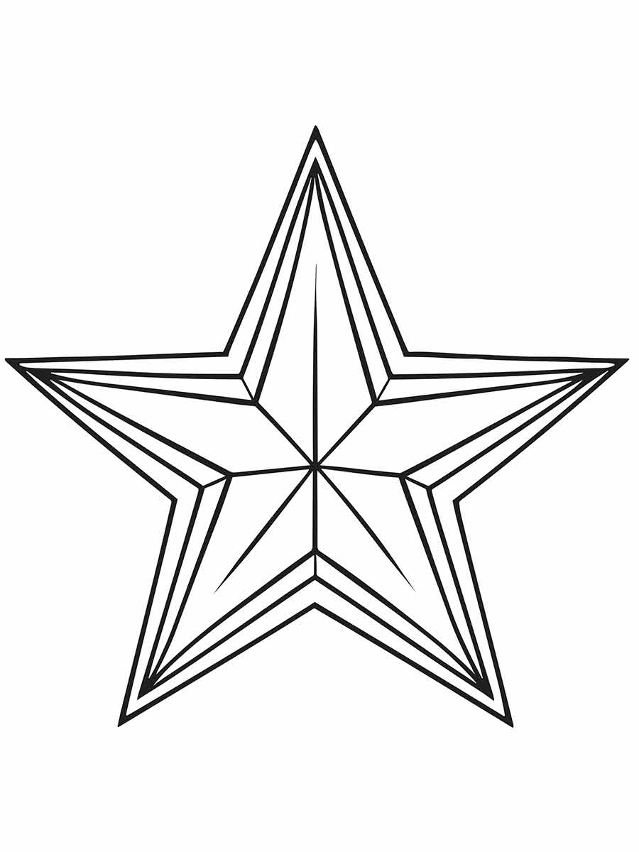 Desenhos para colorir de estrela em 3d para colorir 