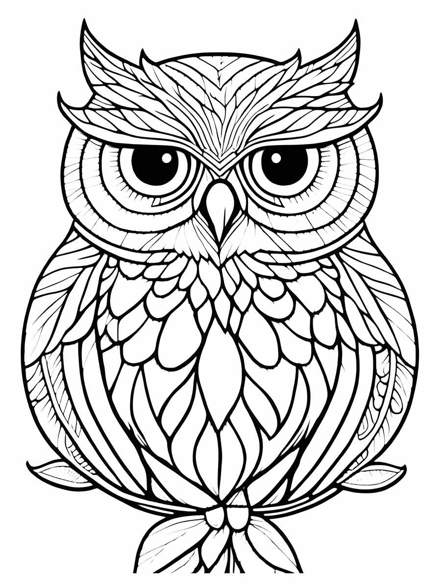 Large Owl Coloring Page