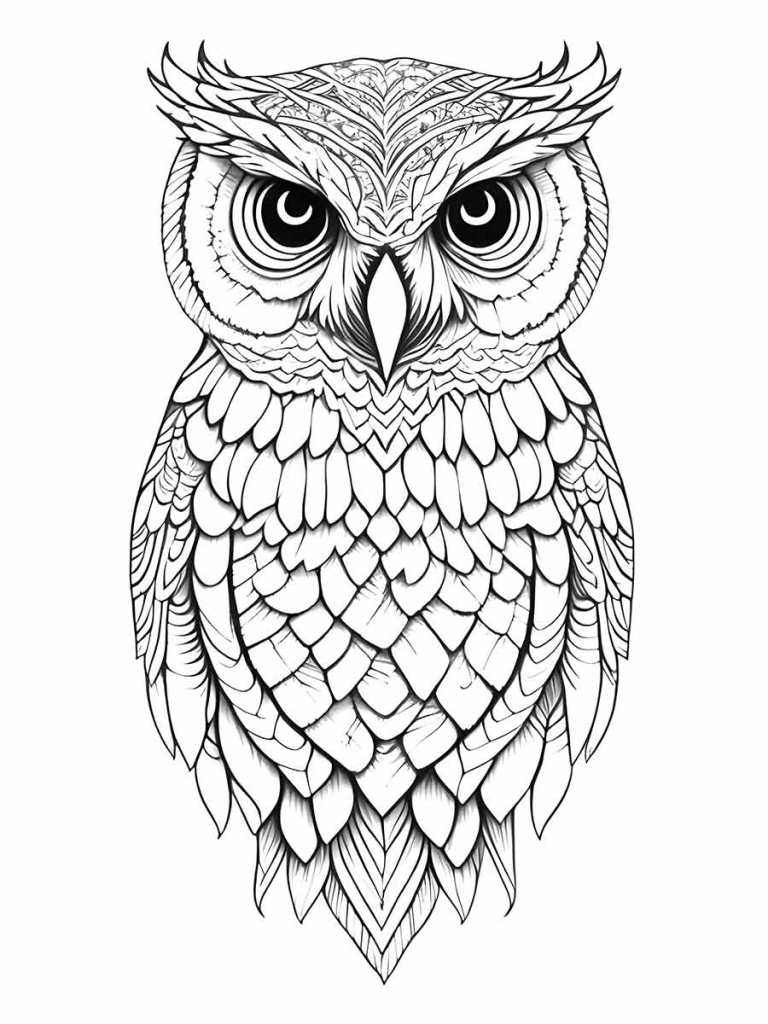 Mandala Owl Coloring Page