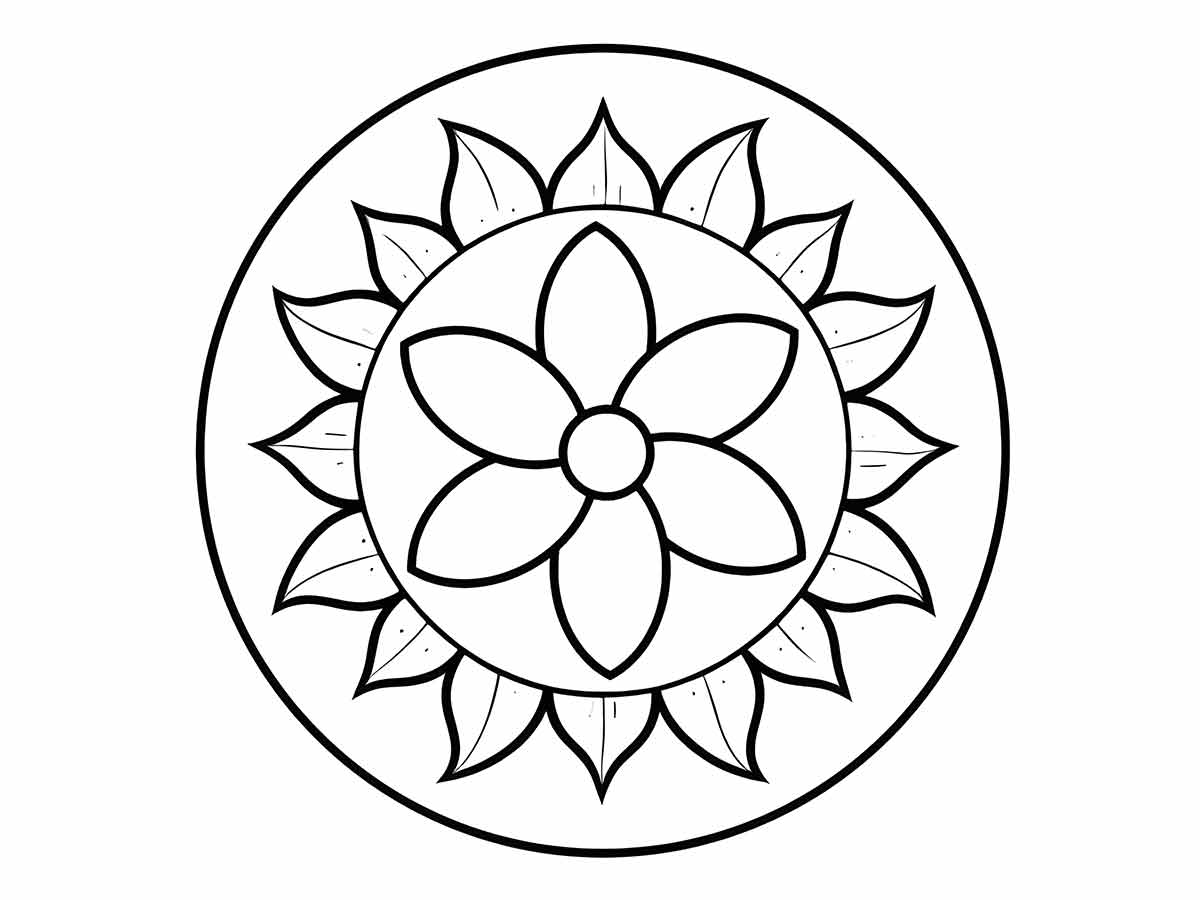 Desenho de Mandala pétalas para Colorir - Colorir.com
