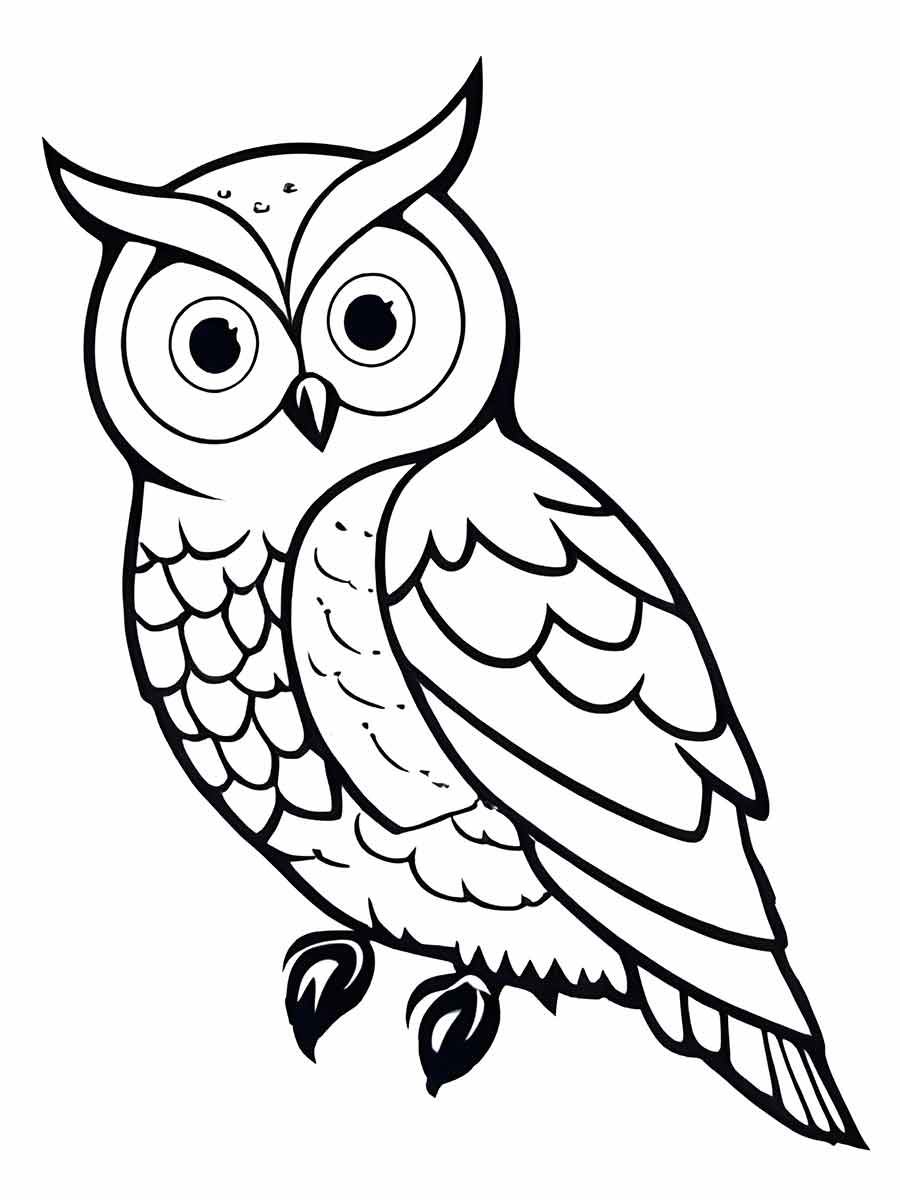 Owl Art Therapy Coloring Page