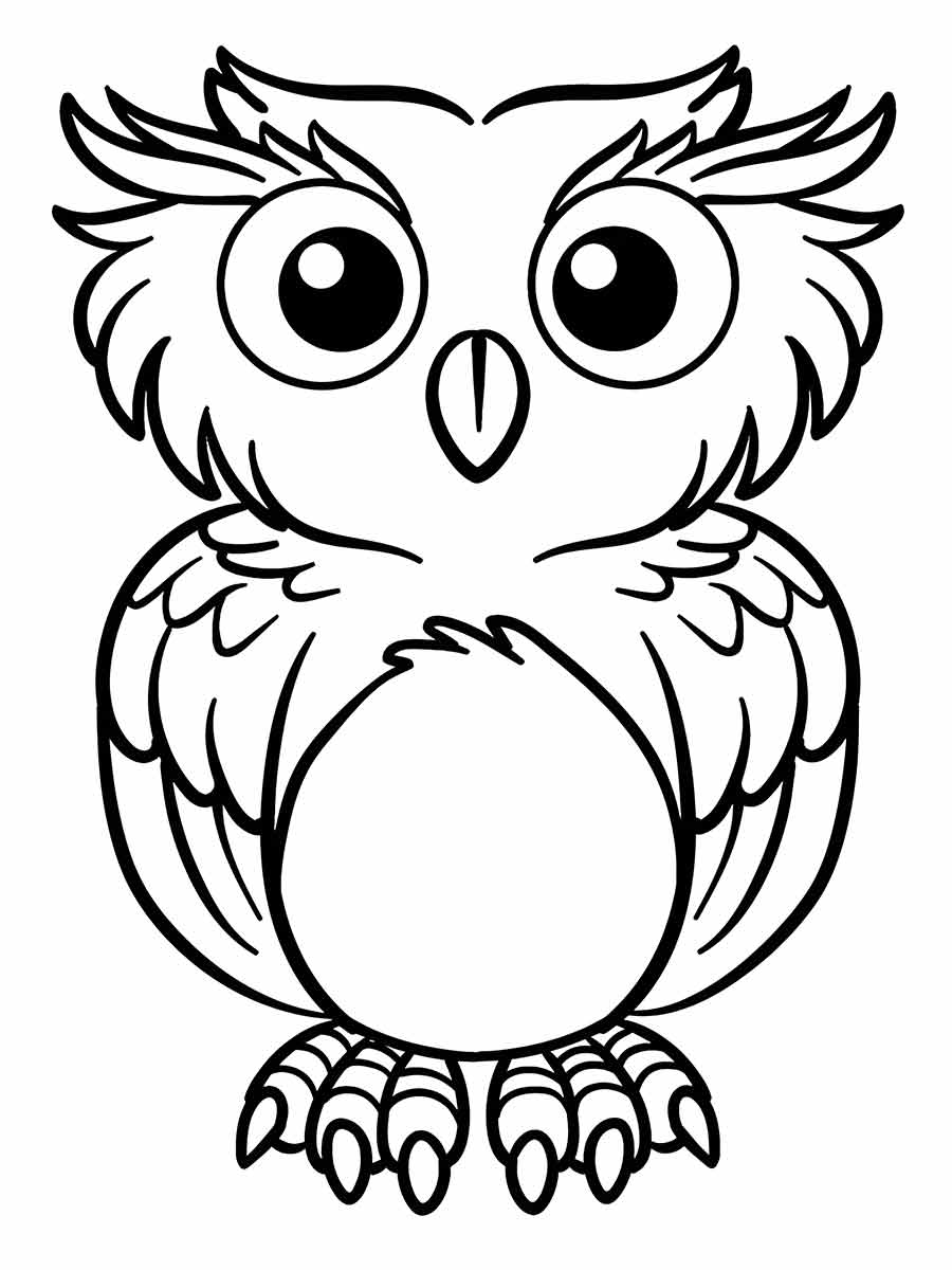 Owl Coloring Page to Print and Color