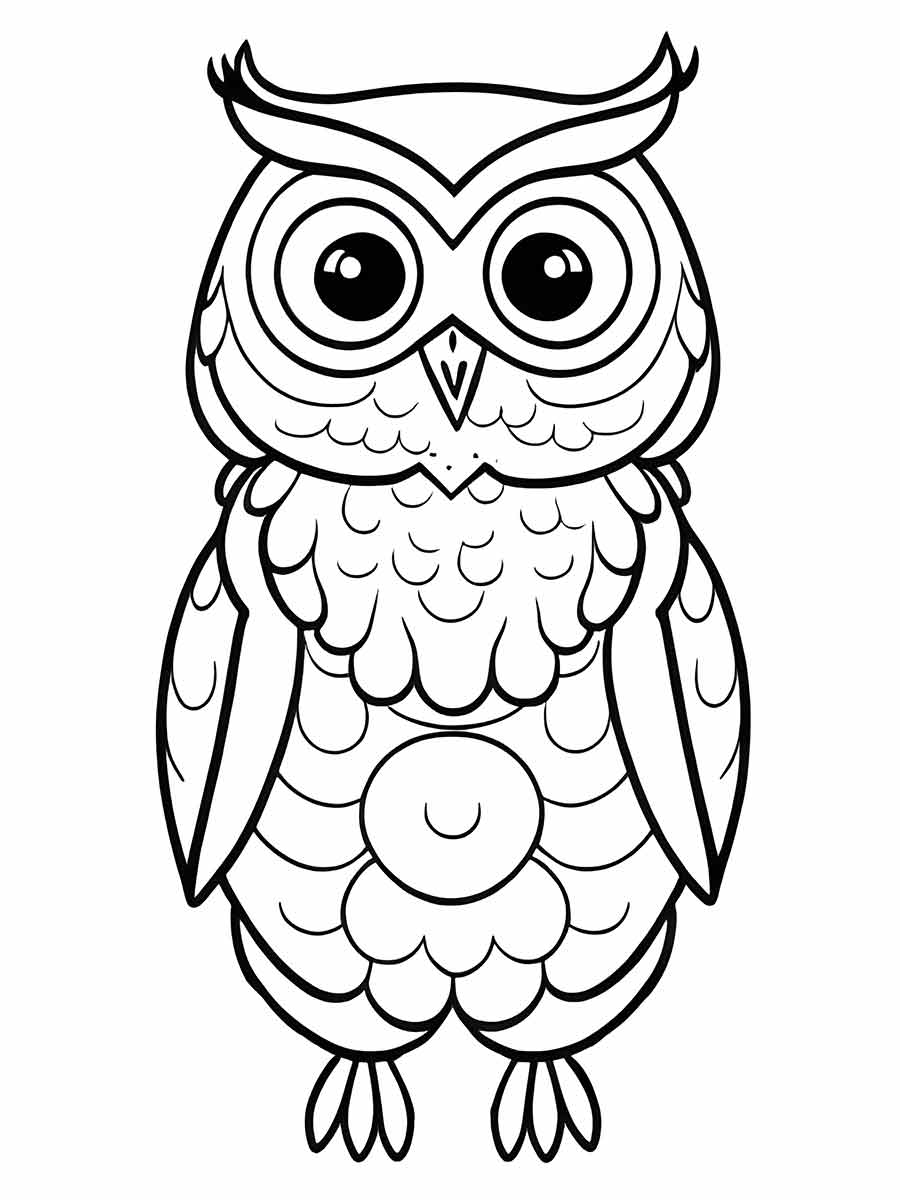 Owl Coloring Page for Kids