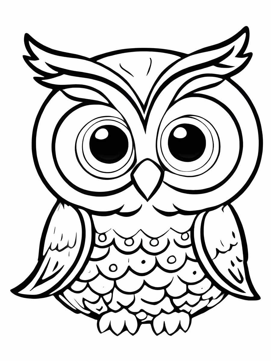 Owl Coloring Page for Kids