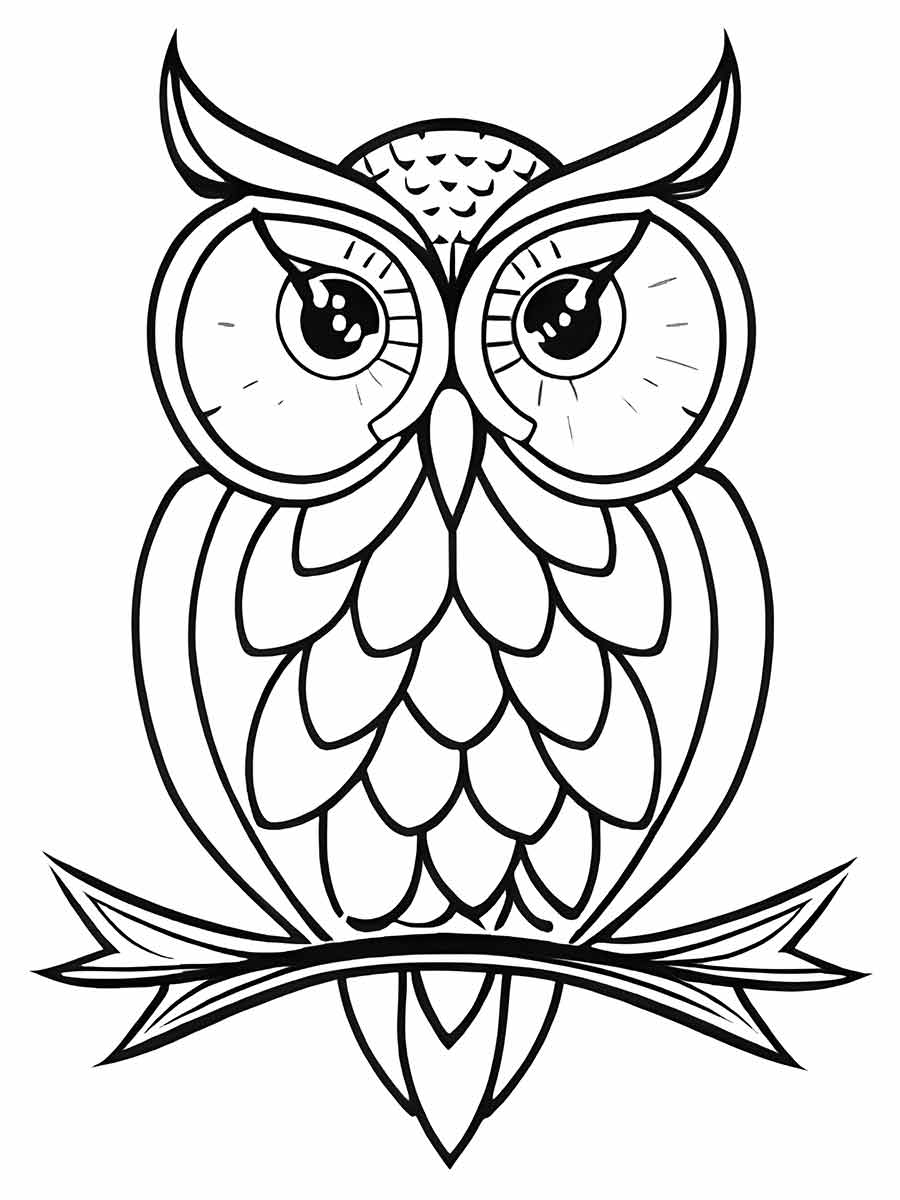 Owl Coloring Page for Party Invitations