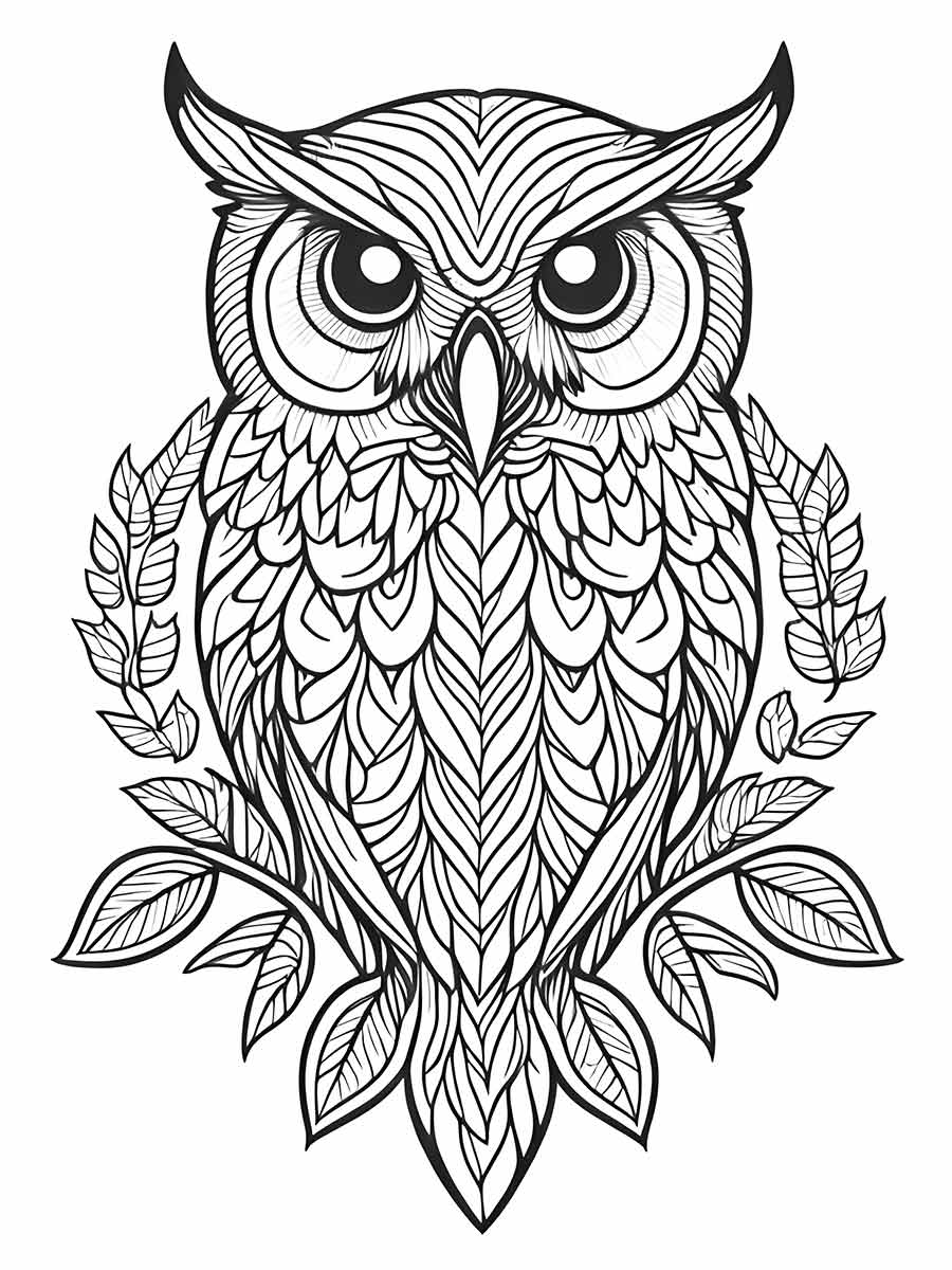 Owl Coloring Page to Develop Artistic Skills