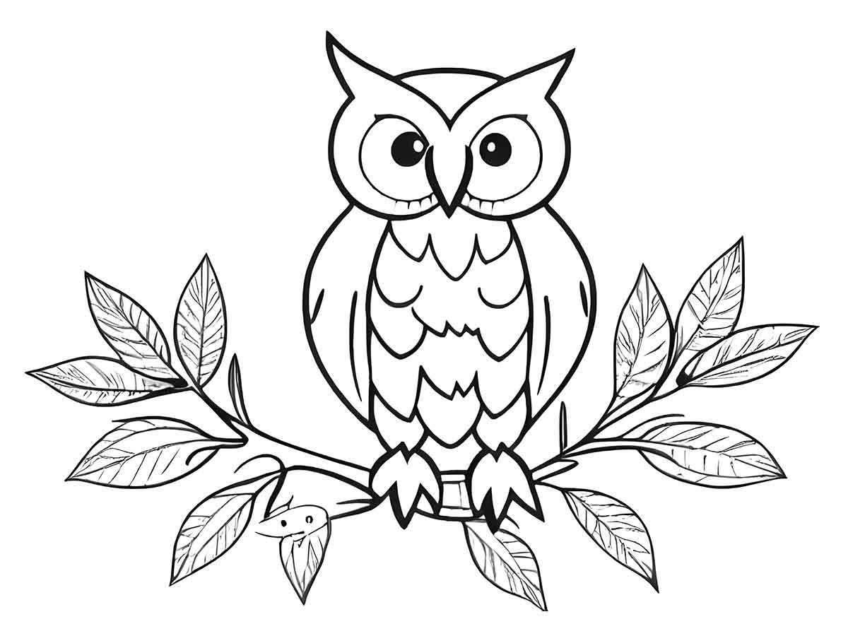 Owl Coloring Page to Improve Motor Skills