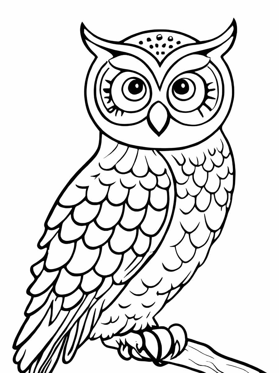 Owl Coloring Page to Paint