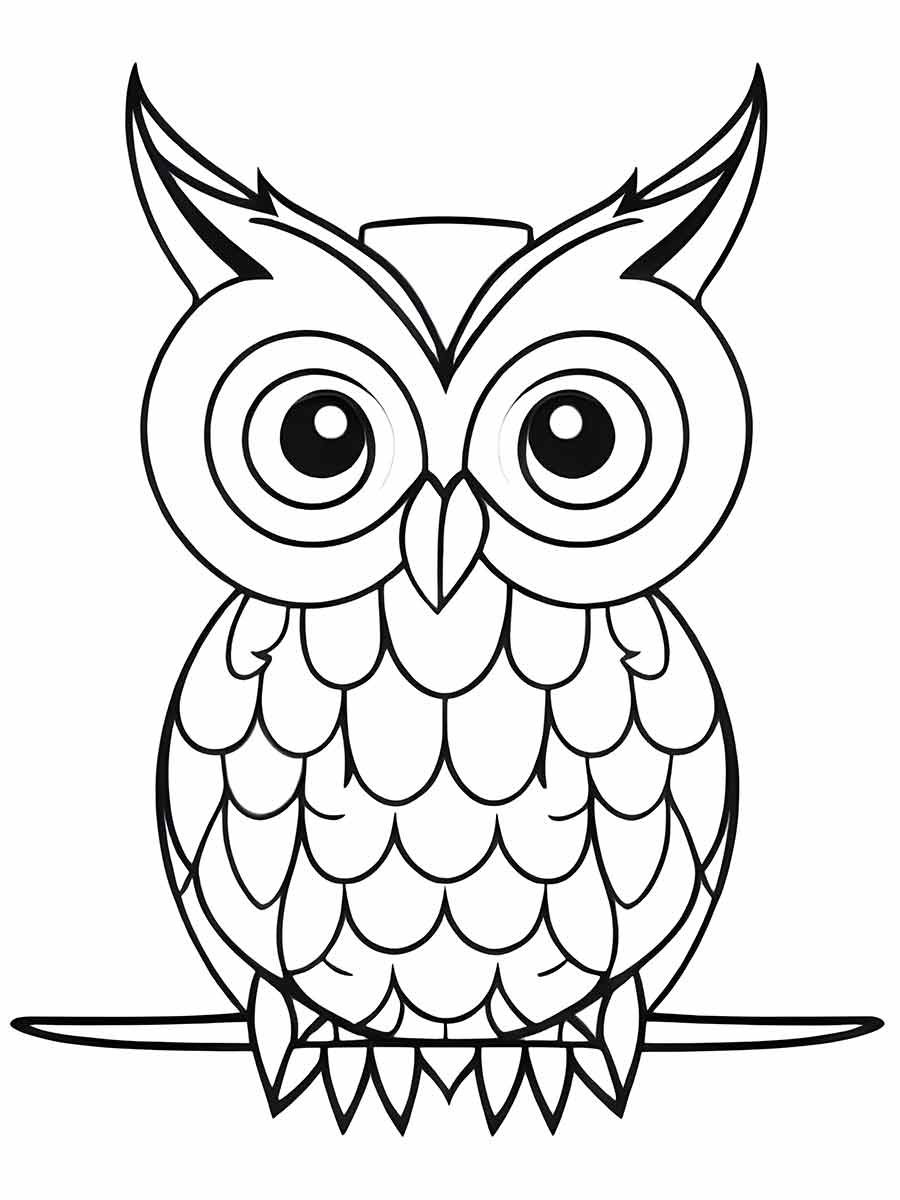 Owl Coloring Template