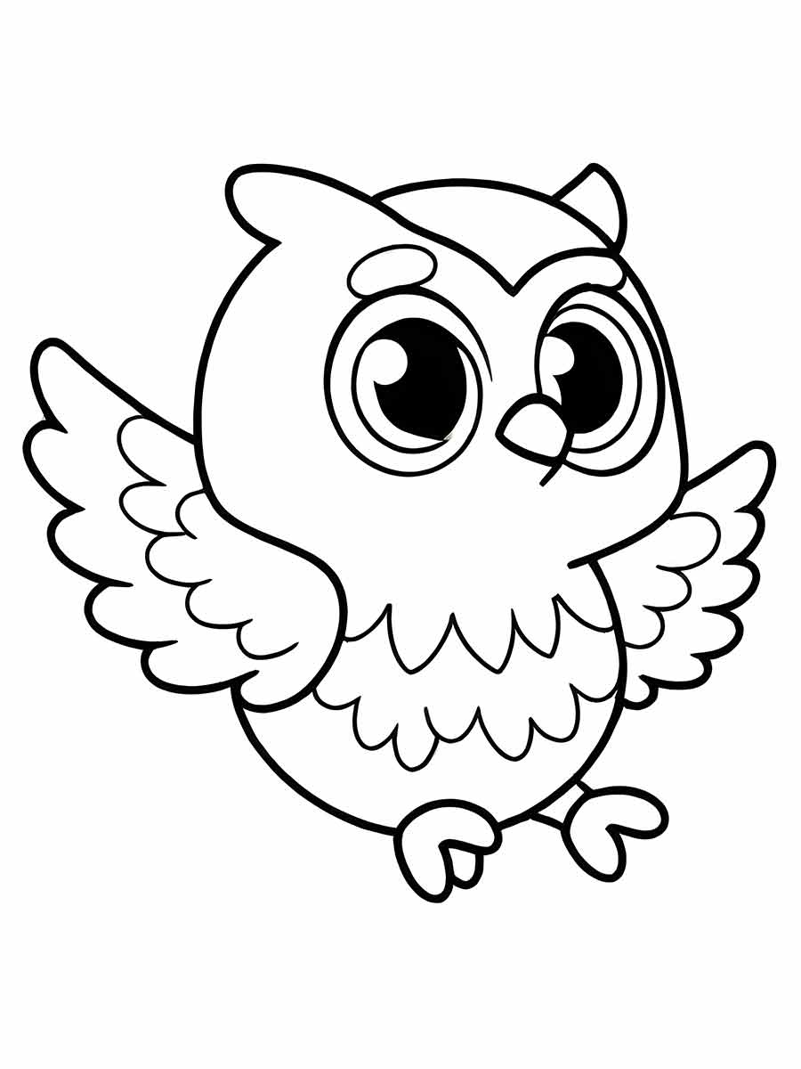 Owl Flying Coloring Page