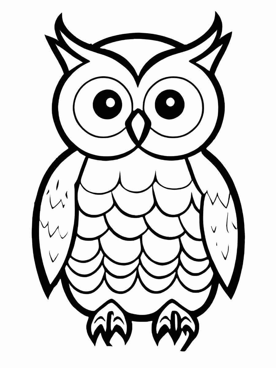 Owl Landing on Tree Coloring Page