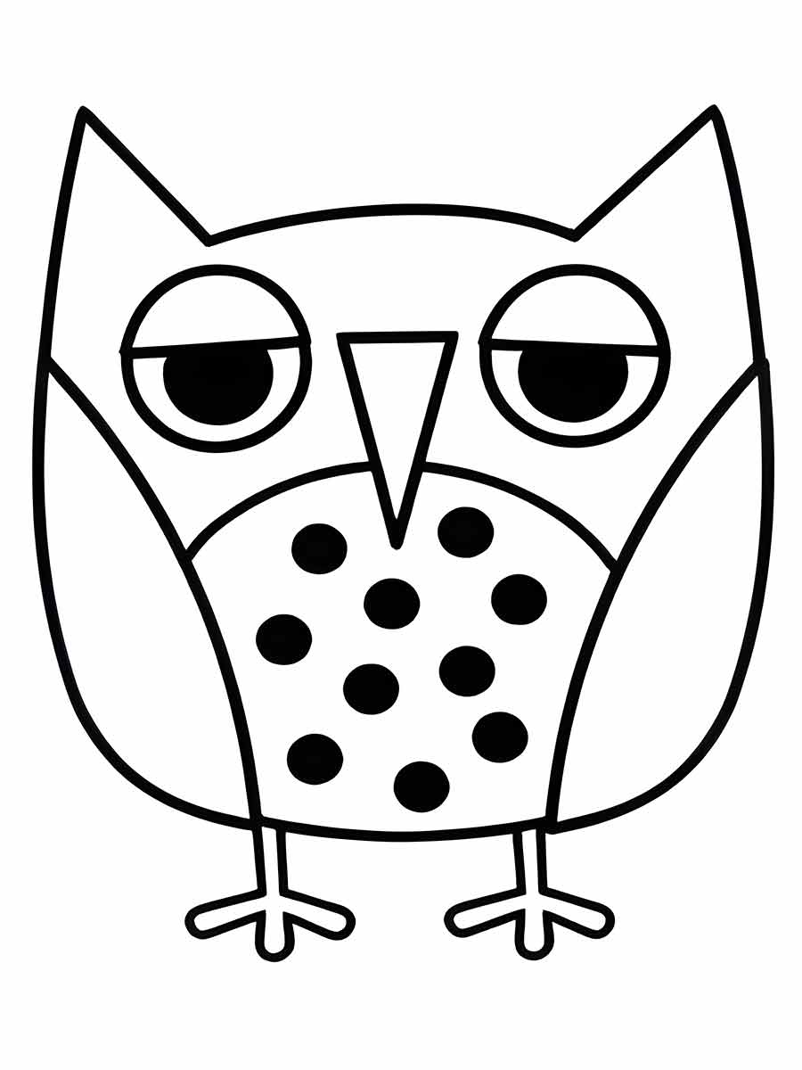 Owl on Branch Coloring Page