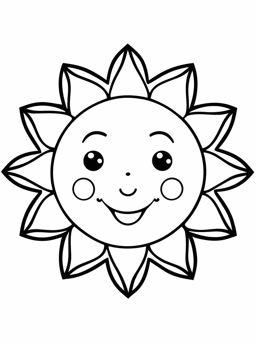 Desenho para colorir de Sol e Estrelas