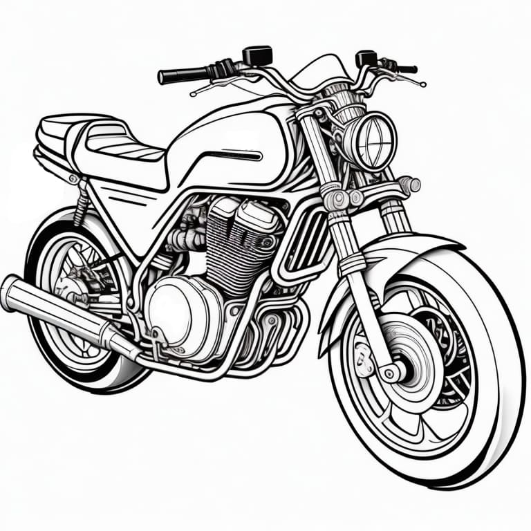 Desenhos para colorir, desenhar e pintar : Desenhos de motos para