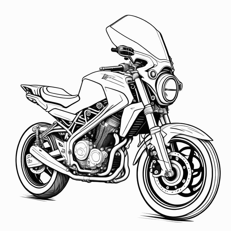Desenho de moto com mulher para colorir - Mais Educativo