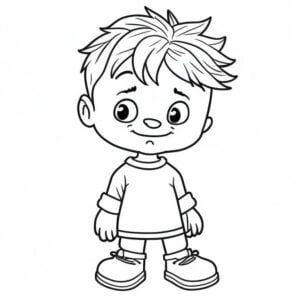 Desenho para colorir de menino de 4 anos