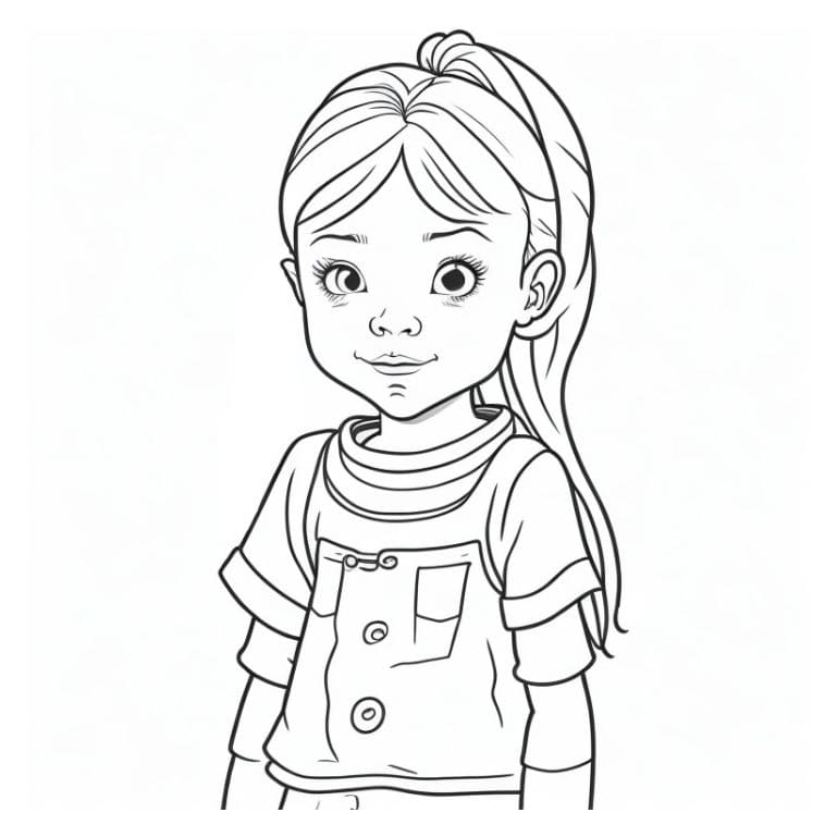 Desenhos de Menina com Computador para Colorir e Imprimir 