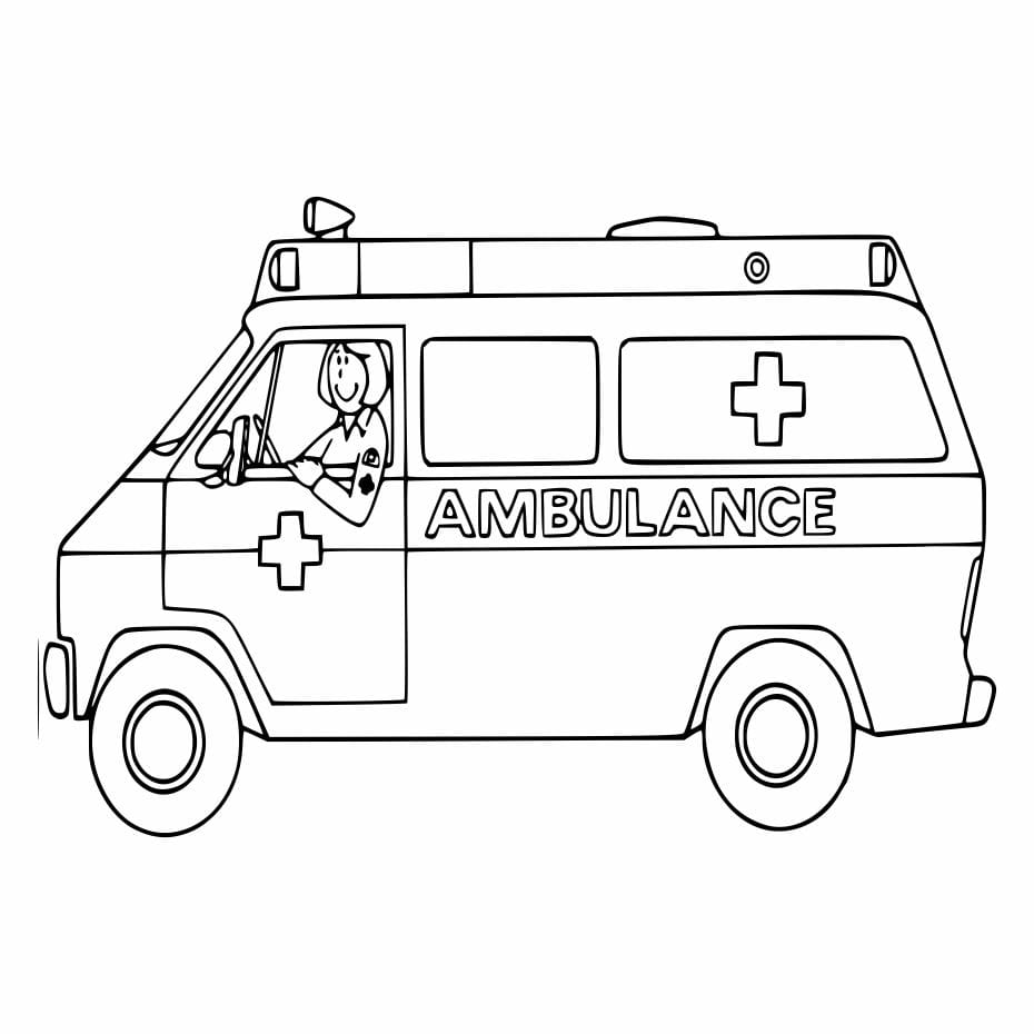 37 desenhos de ambulância para colorir