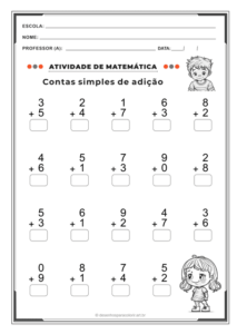 Atividades de adição para a Educação Infantil - 1º Ano