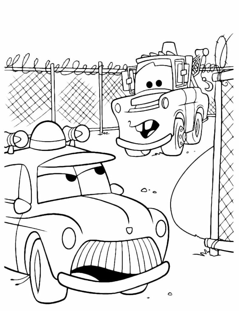 carros disney para colorir