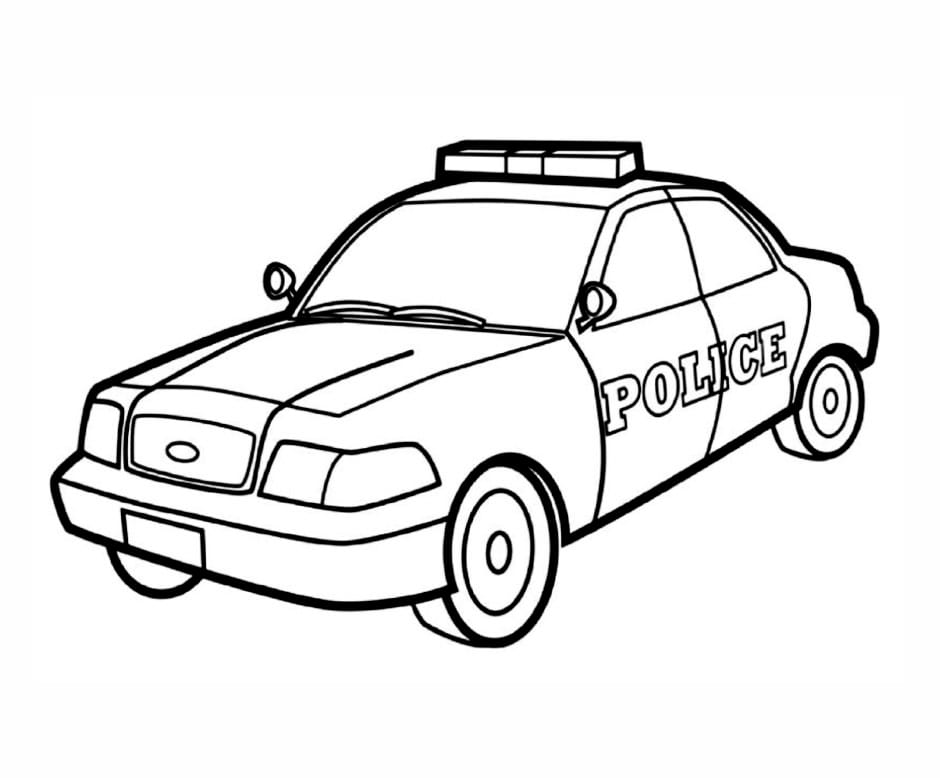 carros para colorir de polícia