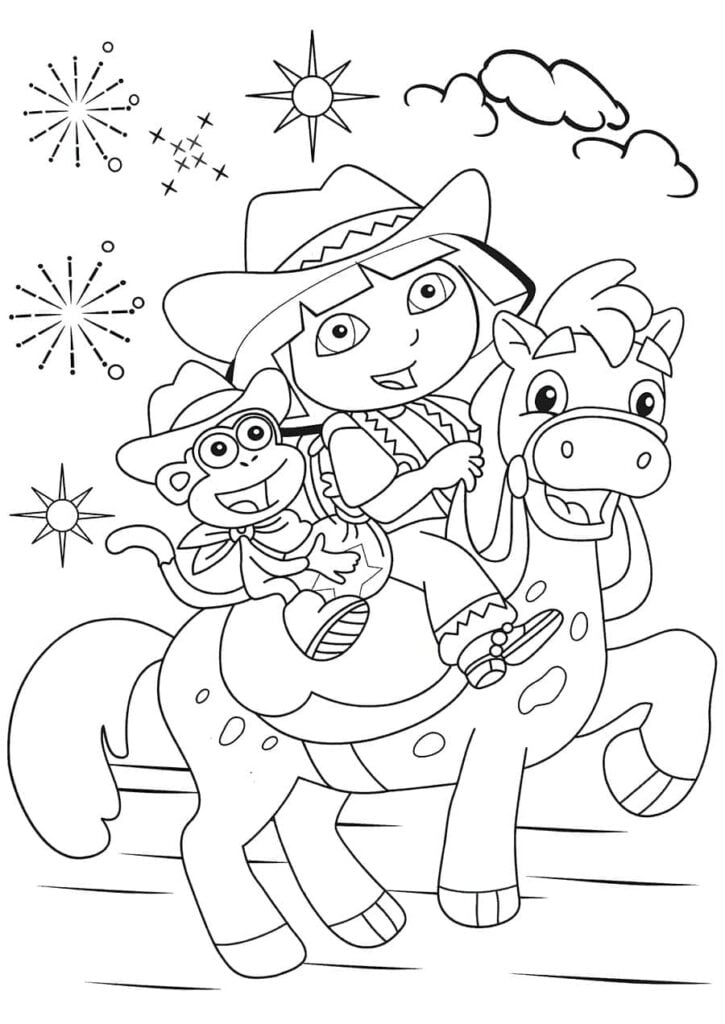 desenho da dora para colorir