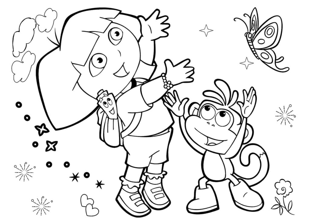 desenho dora aventureira para colorir 109