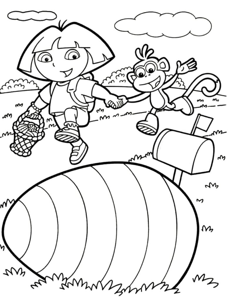 desenho dora aventureira para colorir