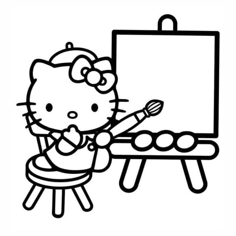 hello kitty at school coloring pages