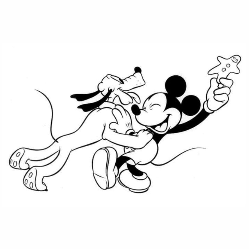 mickey e Pluto para imprimir e colorir