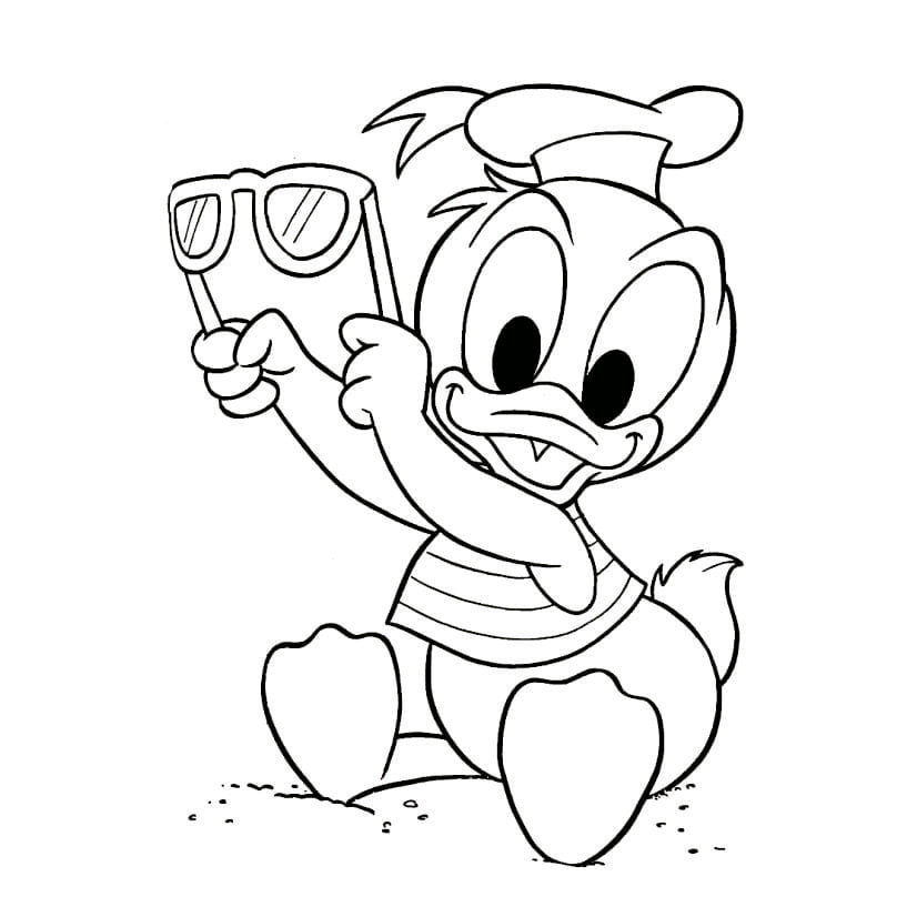 Pato Donald bebê para colorir