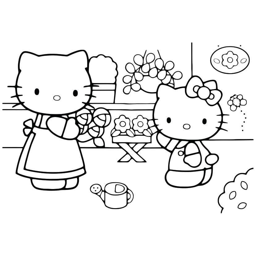 Hello Kitty coloring page