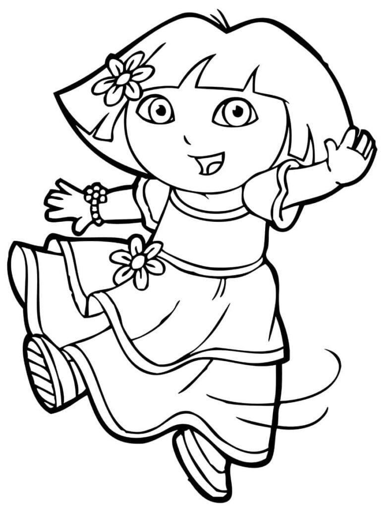 dora aventureira para colorir