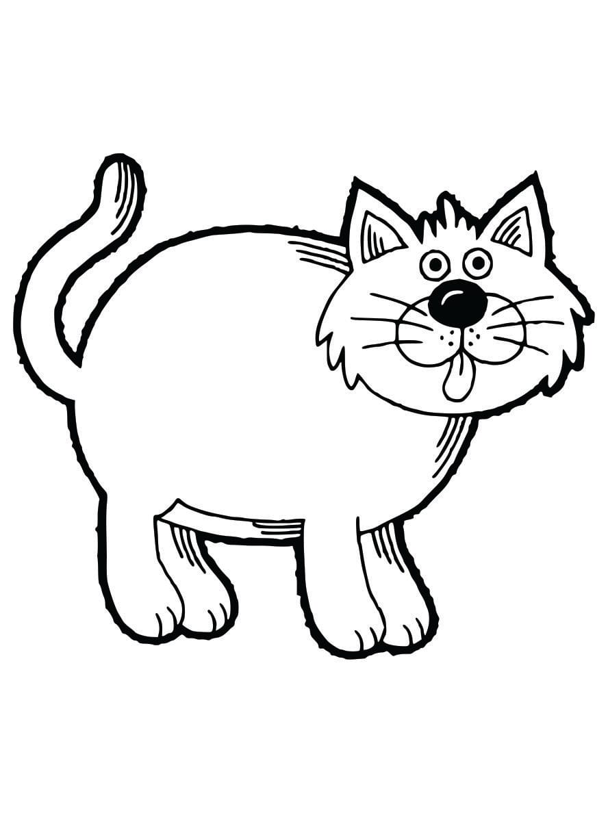 Desenho de gato para colorir e imprimir