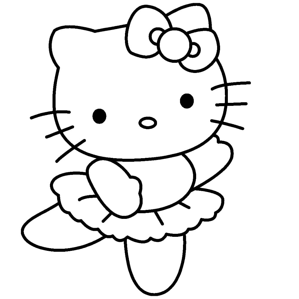 hello kitty ballerina coloring pages