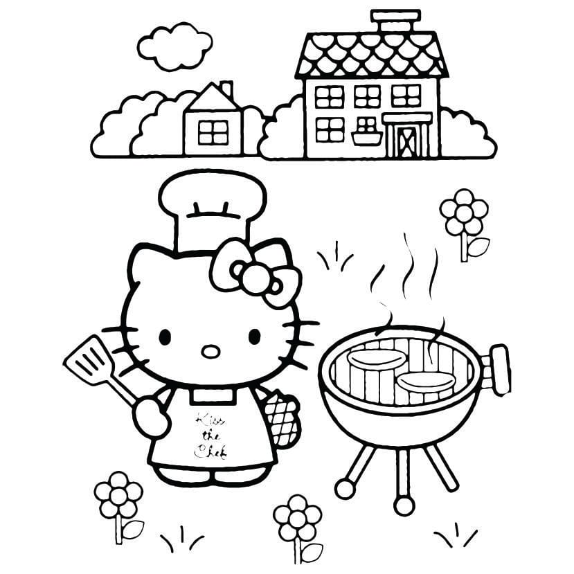 92 desenhos Hello Kitty para colorir