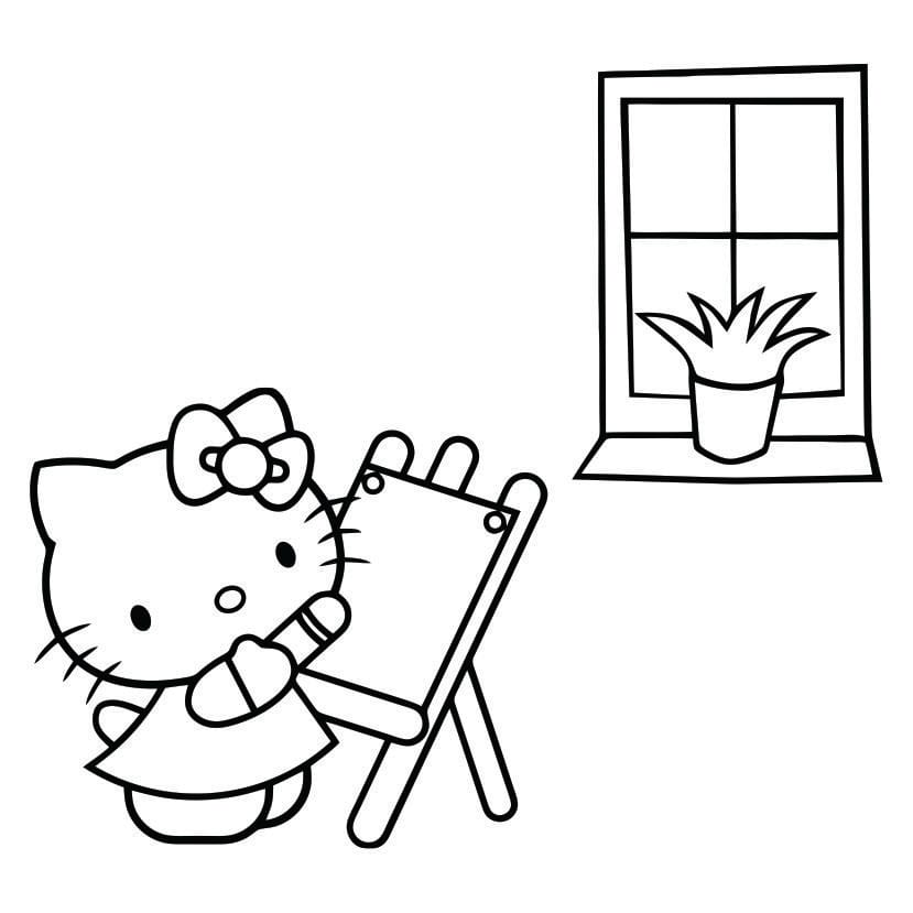 Hello Kitty coloring page