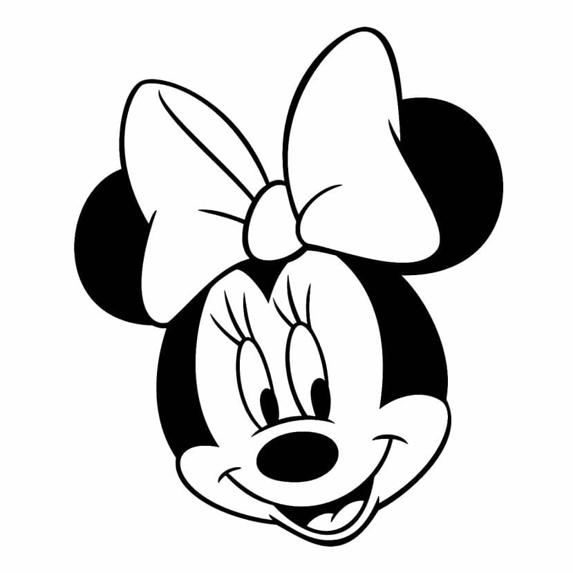 minnie para colorir rosto sorridente