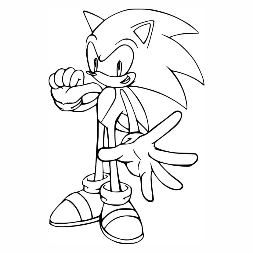 sonic para colorir