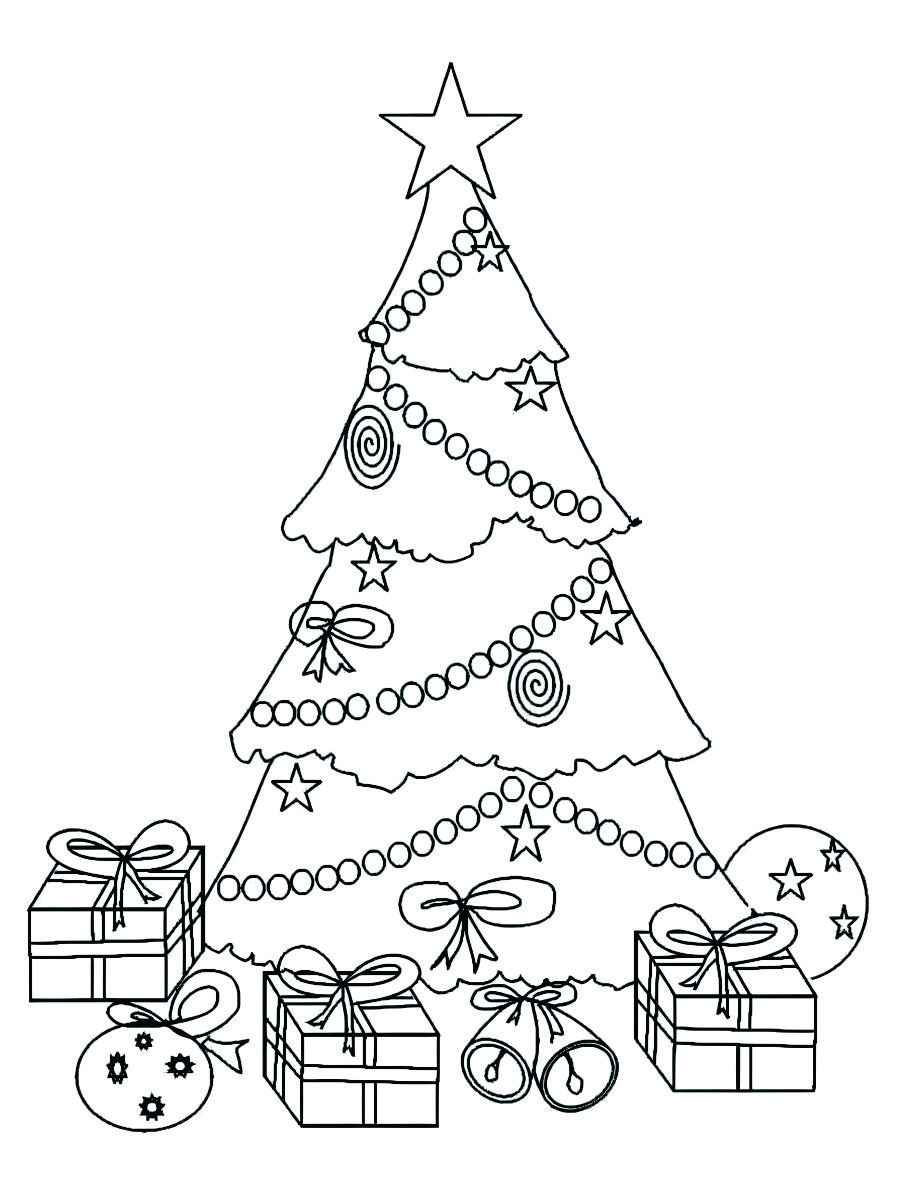 Desenhos de árvores de Natal para colorir e pintar