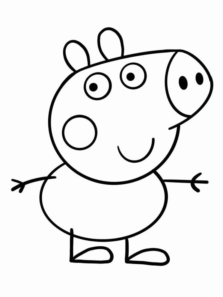 Peppa Pig outline coloring pages.